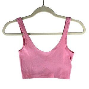 Topshop Womens‎ Pink Crop Top Scoop Neck